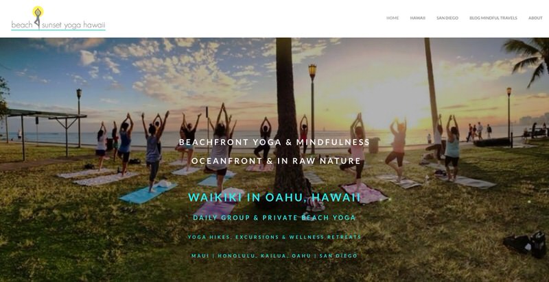 beach sunset yoga hawaii