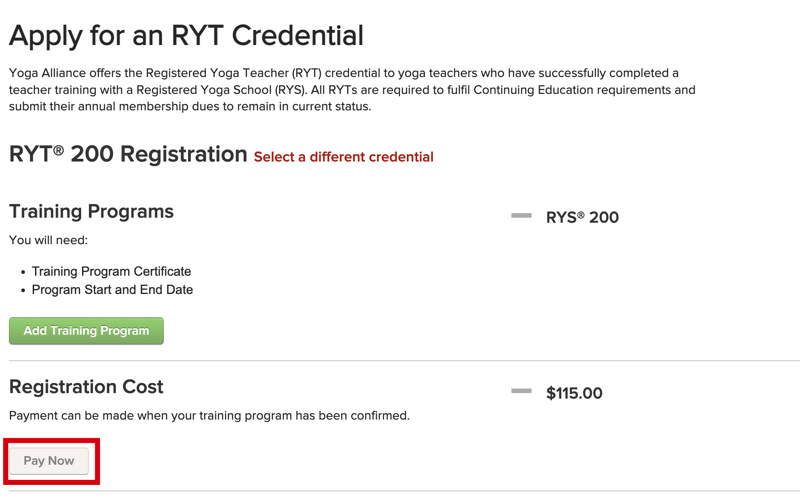 ヨガアライアンス登録方法1