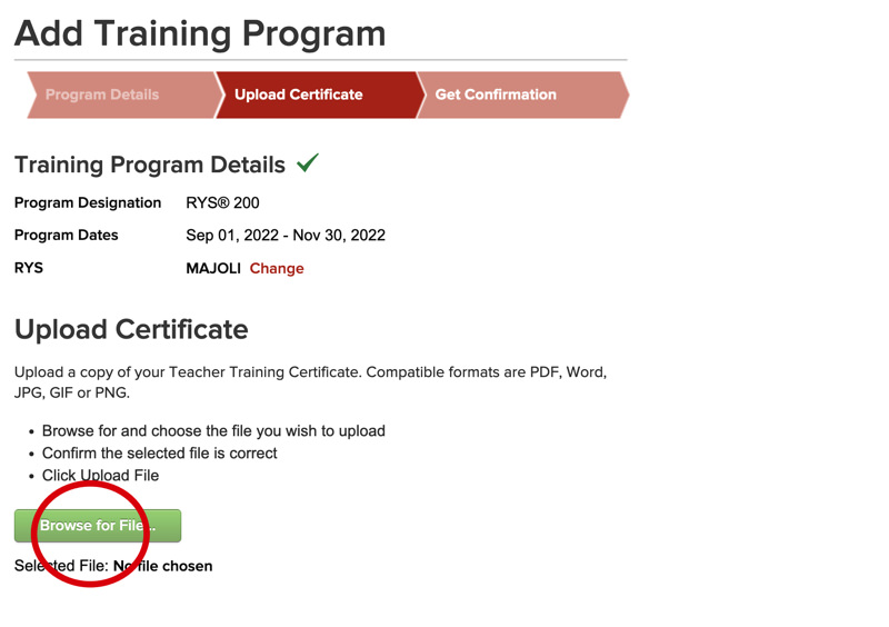 ヨガアライアンス登録方法6