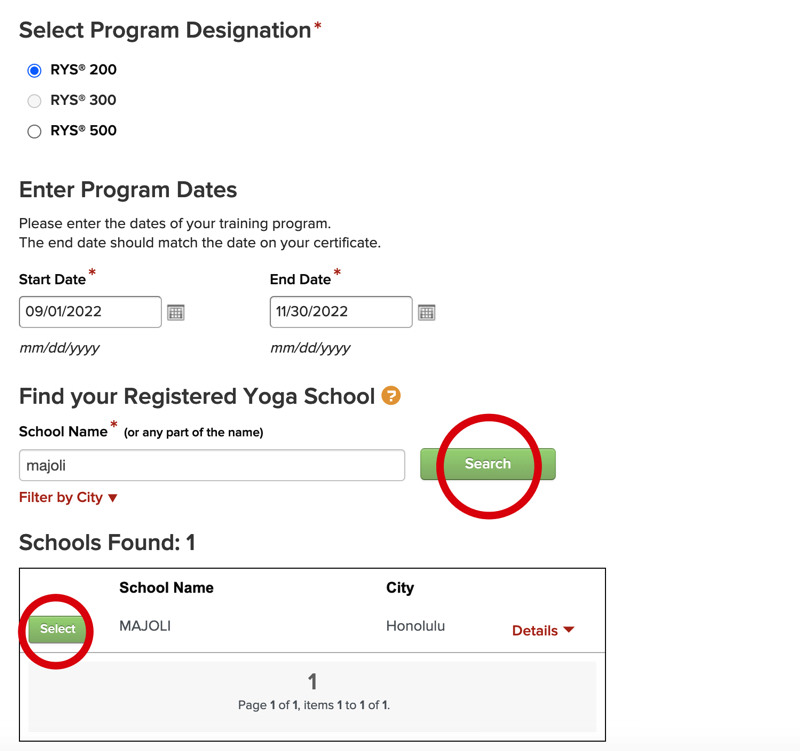 ヨガアライアンス登録方法2